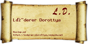 Lóderer Dorottya névjegykártya